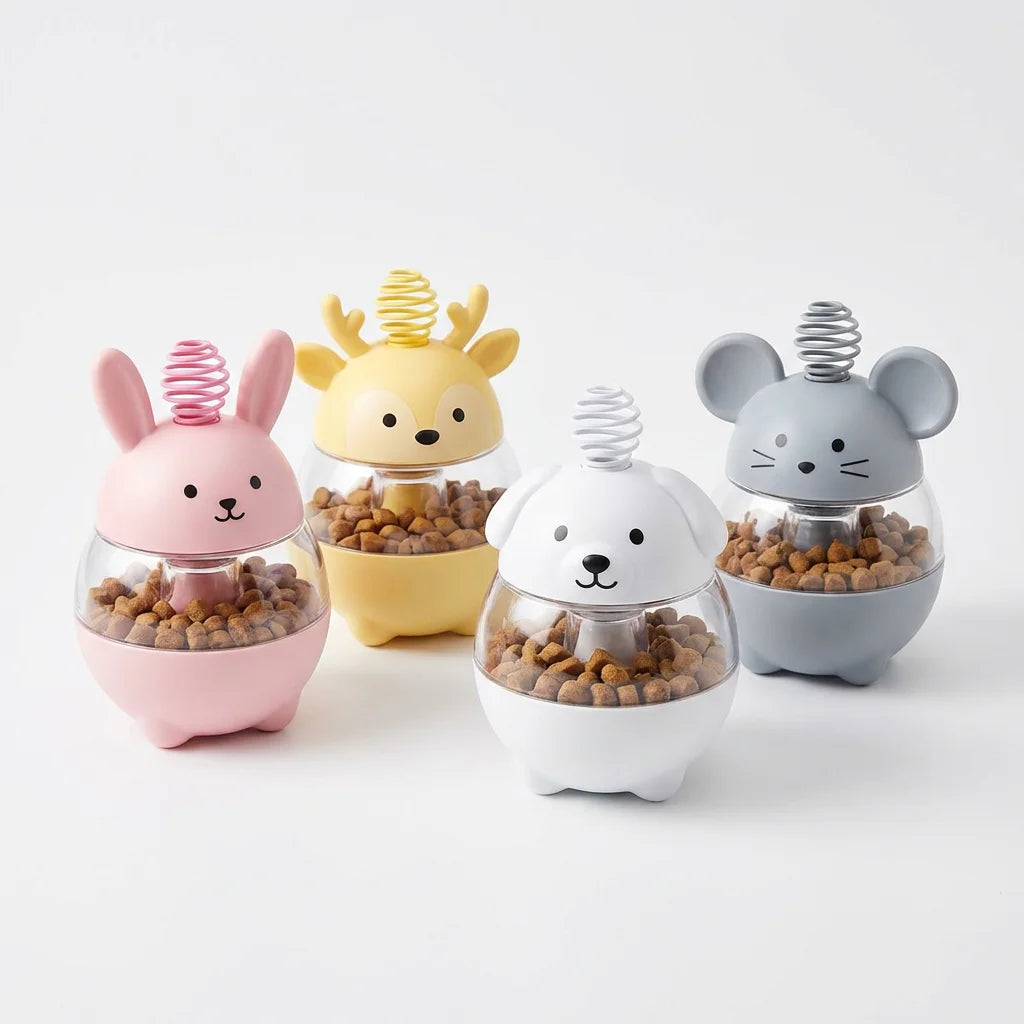 Pawstro Animal Tumbler Cat Treat Dispenser - White Background