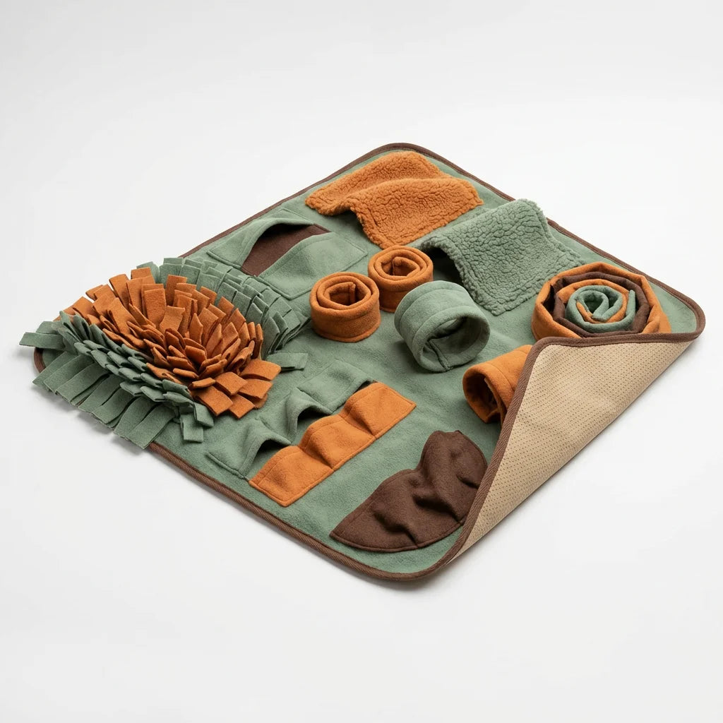 Pawstro Multi-Grid Exploration Cat Snuffle Mat - White Background