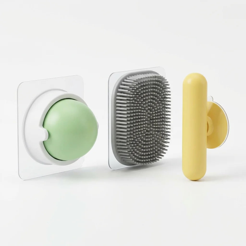 Pawstro 3-in-1 Catnip Wall Ball Set - White Background