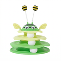 Pawstro Bee Turntable interactive cat toy front view on white background