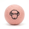 Pawstro wool felt ball cat toy in pink on white background - front view