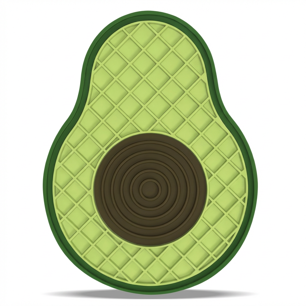 Pawstro Avocado Lick Mat - multi-texture silicone slow feeder