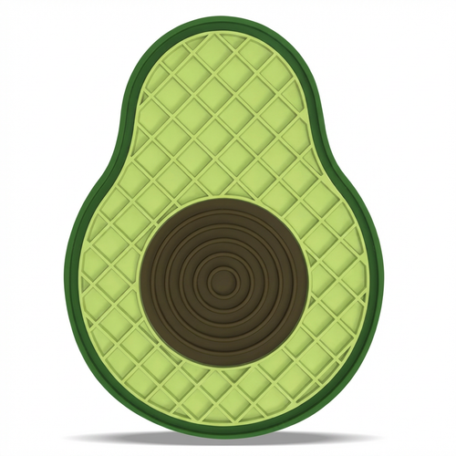 Pawstro Avocado Lick Mat 2-Pack - front view on white background