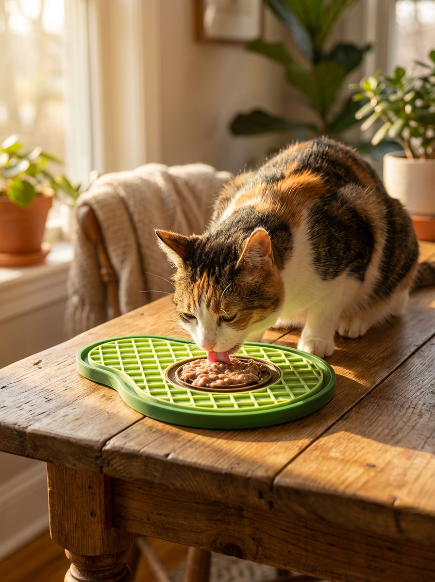 Pawstro Avocado Lick Mat texture detail showing multiple zones