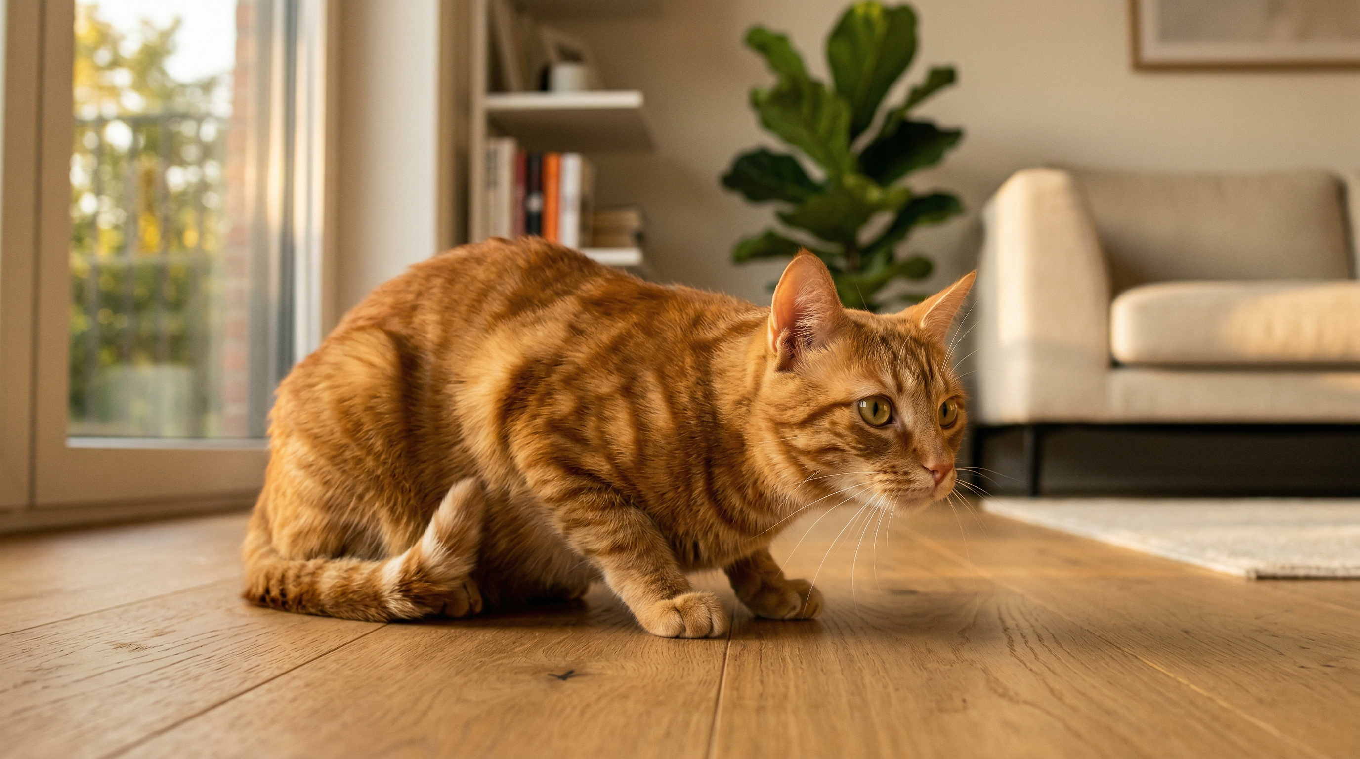 Pawstro Hero - Indoor cat in hunting crouch
