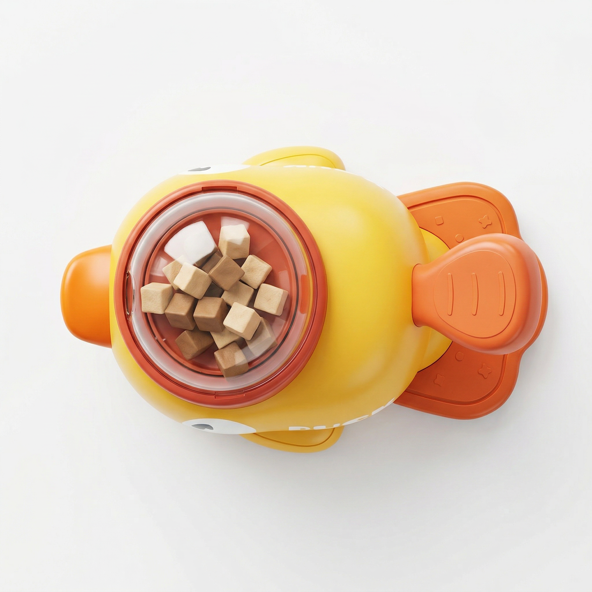 Pawstro Duck Treat Dispenser yellow front view